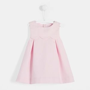 Jacadi pink box pleat dress with scalloped collar